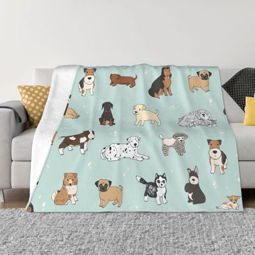 sttung Ultraweiche, gemütliche Micro-Fleece-Überwurfdecke mit Hundeaufdruck, für alle Jahreszeiten, warm für Bettwäsche, Sofa, Reisen sttung Ultraweiche, gemütliche Micro-Fleece-Überwurfdecke mit Hundeaufdruck, für alle Jahreszeiten, warm für Bettwäsche, Sofa, Reisen von sttung