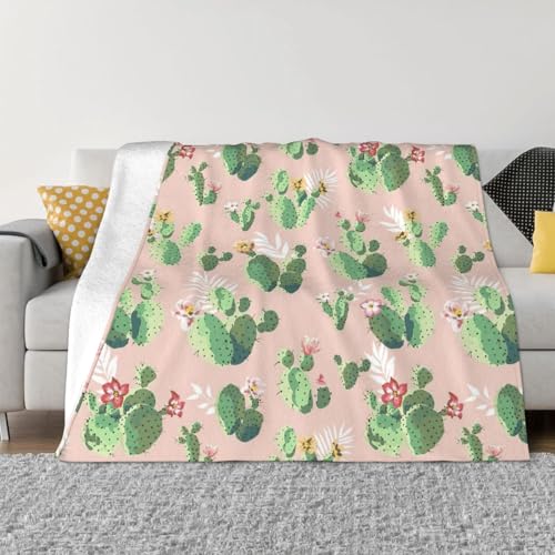 sttung Ultraweiche, gemütliche Micro-Fleece-Überwurfdecke mit Kaktus-Grafikdruck, für alle Jahreszeiten, warm, für Bettwäsche, Sofa, Reisen sttung Ultraweiche, gemütliche Micro-Fleece-Überwurfdecke mit Kaktus-Grafikdruck, für alle Jahreszeiten, warm, für Bettwäsche, Sofa, Reisen von sttung