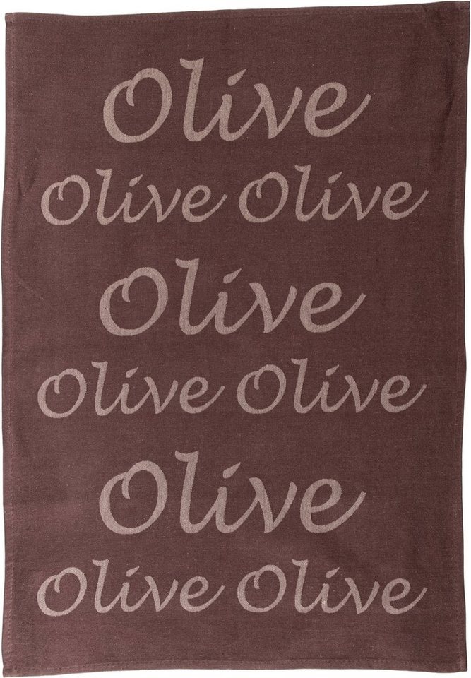 stuco Geschirrtuch Olive, (Set, 3-tlg), Jacquardgewebe von stuco