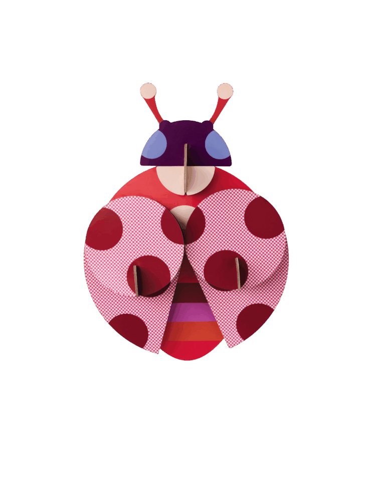 studio ROOF Wanddekoobjekt 3D Gepunkteter Marienkäfer (1 St), Zum Zusammenstecken von studio ROOF
