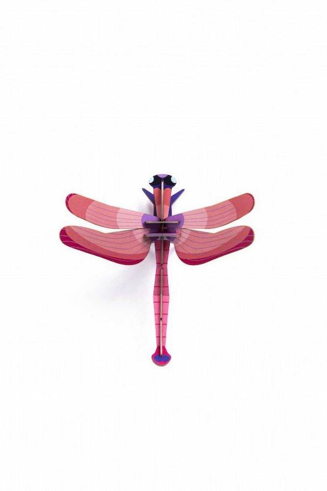 studio ROOF Wanddekoobjekt 3D Pink Dragonfly Wanddeko (1 St), Zum Zusammenstecken von studio ROOF
