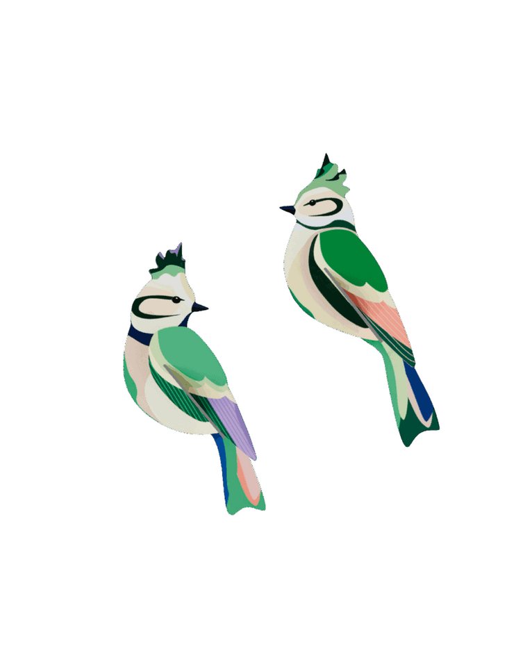 studio ROOF Wanddekoobjekt 3D Wald Vögel (2 St), Zum Zusammenstecken von studio ROOF