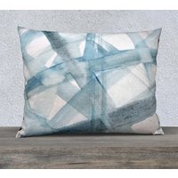 Blaue Und Weiße Kissen. Kissenhülle Mit Pinselstrichen Drucken Pastellblau Kissen in Zarten Tönen. Abstrakt. "Blaue Geste 1" von studioRS