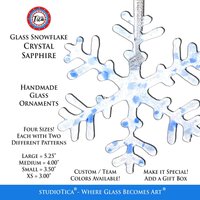 studiotica Glas Schneeflocke - Kristall Saphir Handgemachte Weihnachtsverzierung Winter Suncatcher Mehrere Größen 3, 0 "Bis 5, 25" von studioTica