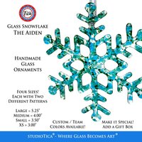 studiotica Glas Schneeflocke - The Aiden Handgemachte Weihnachtsverzierung Winter Suncatcher Mehrere Größen 3, 0 "Bis 5, 25" von studioTica