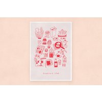 A4 Riso Print „Breakfast Club" - Wall Art, Kunstdruck, Poster, Illustration von studioschmolke
