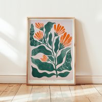 A4 Riso Print „No Rain No Flowers" - Wall Art, Kunstdruck, Poster, Illustration A4 Riso Print „No Rain No Flowers" - Wall Art, Kunstdruck, Poster, Illustration von studioschmolke