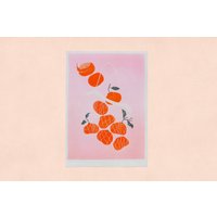 A4 Riso Print Orangen - Wall Art, Kunstdruck, Poster, Illustration von studioschmolke