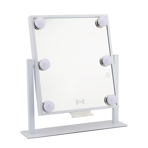 STYLPRO Musikspiegel mit Bluetooth, integrierte Lautsprecher, kabelloses Aufladen des Telefons, dimmbare Hollywood-Lichter, Verstellbarkeit und Rutschfester Boden, Musik hören, Tutorials ansehen, STYLPRO Musikspiegel mit Bluetooth, integrierte Lautsprecher, kabelloses Aufladen des Telefons, dimmbare Hollywood-Lichter, Verstellbarkeit und Rutschfester Boden, Musik hören, Tutorials ansehen, von StylPro