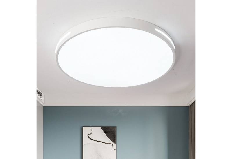 style home Deckenleuchte LED Deckenlampe dimmbar mit Fernbedienung, 96W-Weiß, LED fest integriert, Warmweiß bis Kaltweiß 3000K-6000K, Ø50x5 cm, rund Leuchte für Wohnzimmer Schlafzimmer Küche Büro von style home