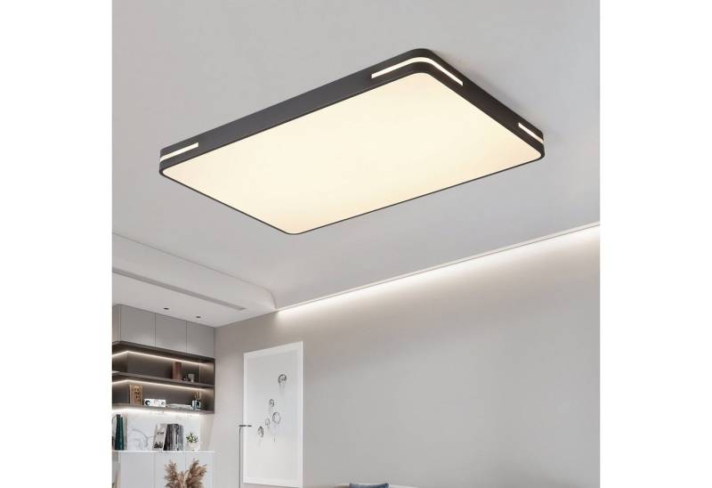 style home Deckenleuchten 192W LED Deckenlampe dimmbar mit Fernbedienung 90*60*5cm, LED fest integriert, Warmweiß bis Kaltweiß, Rechteckig Leuchte für Wohnzimmer Schlafzimmer Kinderzimmer Schwarz von style home
