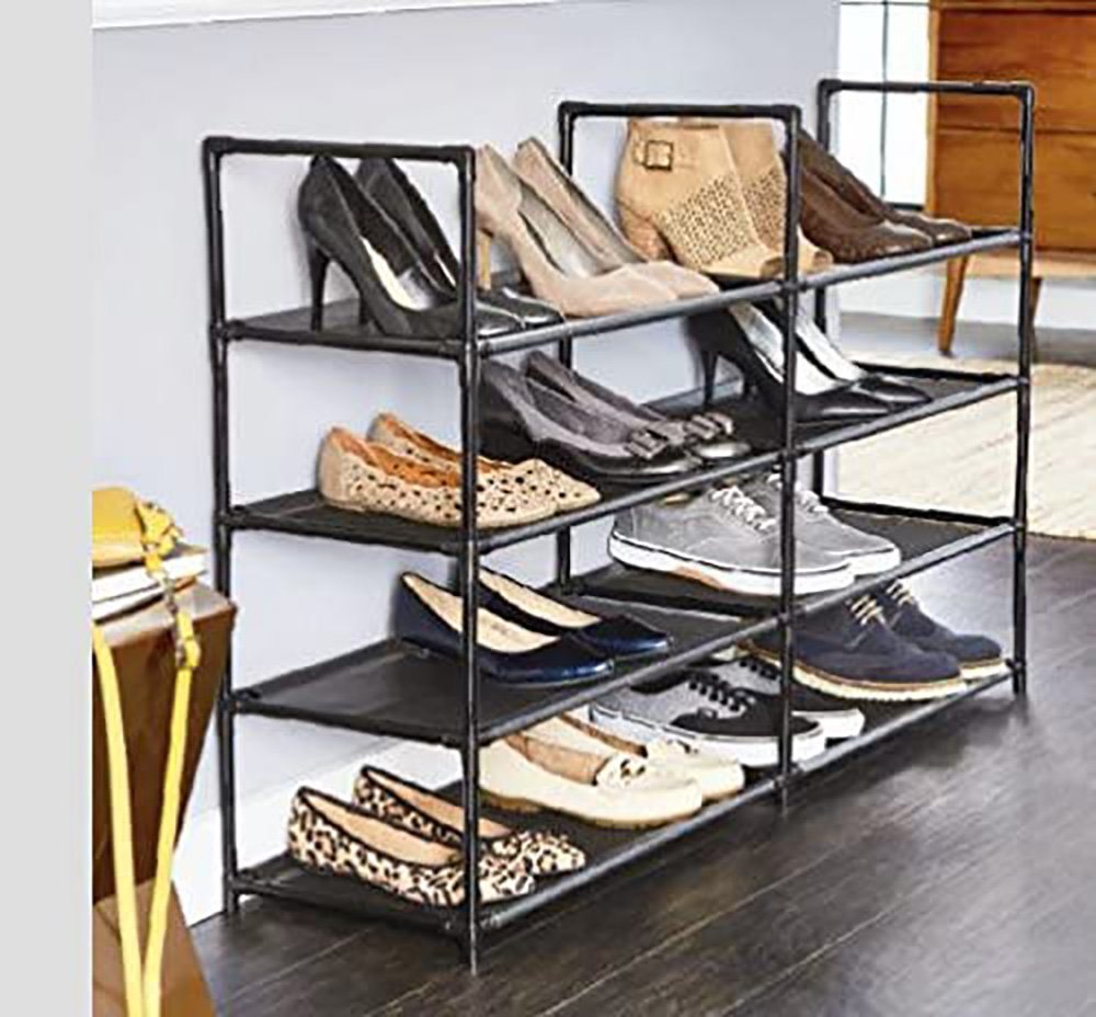 style home Schuhregal, Schuhständer Schuhablage Schuhschrank mit 4/8 Ebene für bis 24 Paar Schuhe (Grau, 8 Ablagen) von style home