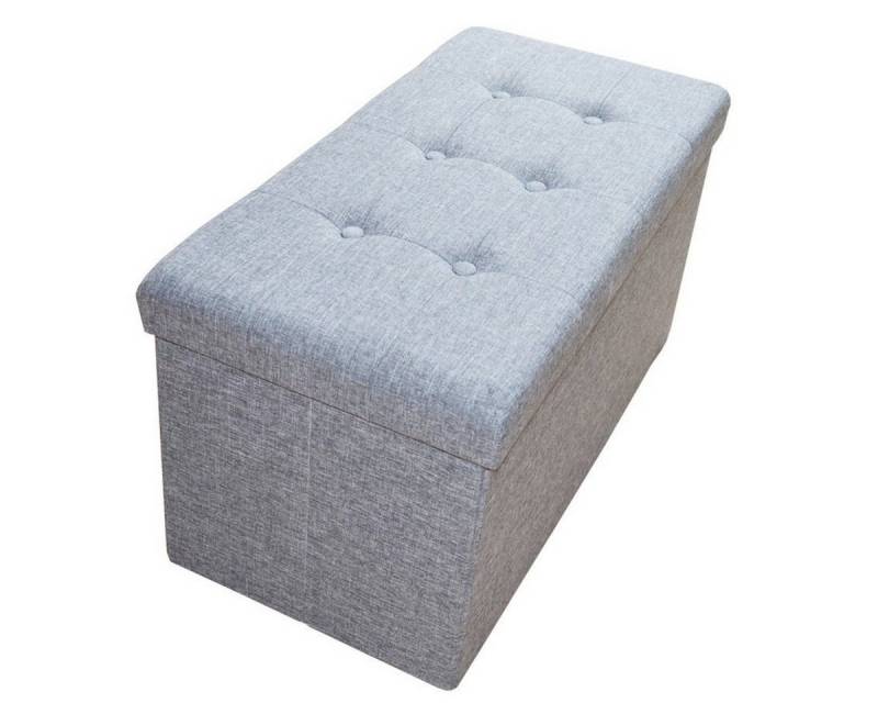 style home Sitzbank faltbare Sitzhocker mit Stauraum, 76*38*38cm (Aufbewahrungsbox mit Deckel, gepolstert Sitzwürfel Fußhocker, Sitztruhe aus Leinen), für Wohnzimmer Schlafzimmer, Grau von style home
