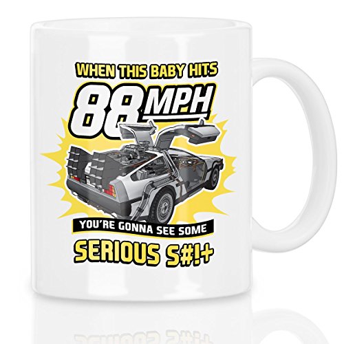 style3 88mph Motivtasse DMC-12 delorean zeitmaschine tasse von style3