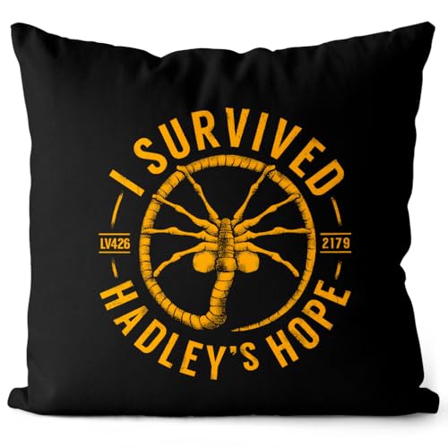 style3 Hadley's Hope Survived Kissen mit Füllung 40cm Baumwolle Xenomorph Alien Ripley Movie von style3
