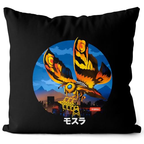 style3 Mothra Fury Kissen mit Füllung 40cm Baumwolle Japan Monster Moth Tokio Tokyo von style3