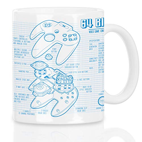 style3 N64 Controller Blaupause Motivtasse 64-Bit Videospiel von style3