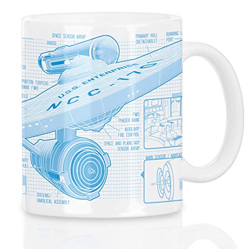 style3 NCC-1701 Blaupause Motivtasse christopher pike trek trekkie star von style3