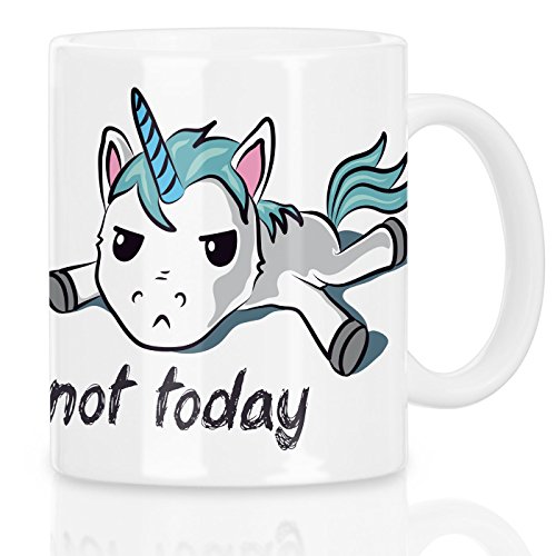 style3 Not today Unicorn Einhorn Motivtasse von style3