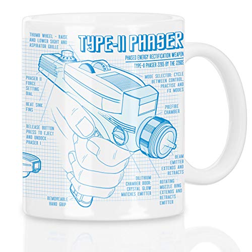 style3 Phaser 2265 Blaupause Motivtasse NCC-1701 trek trekkie star von style3