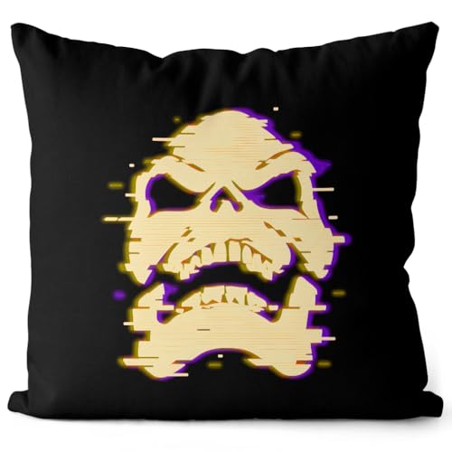 style3 Skeletor Glitch Kissen mit Füllung 40cm Baumwolle he Master Universe Man Anime von style3