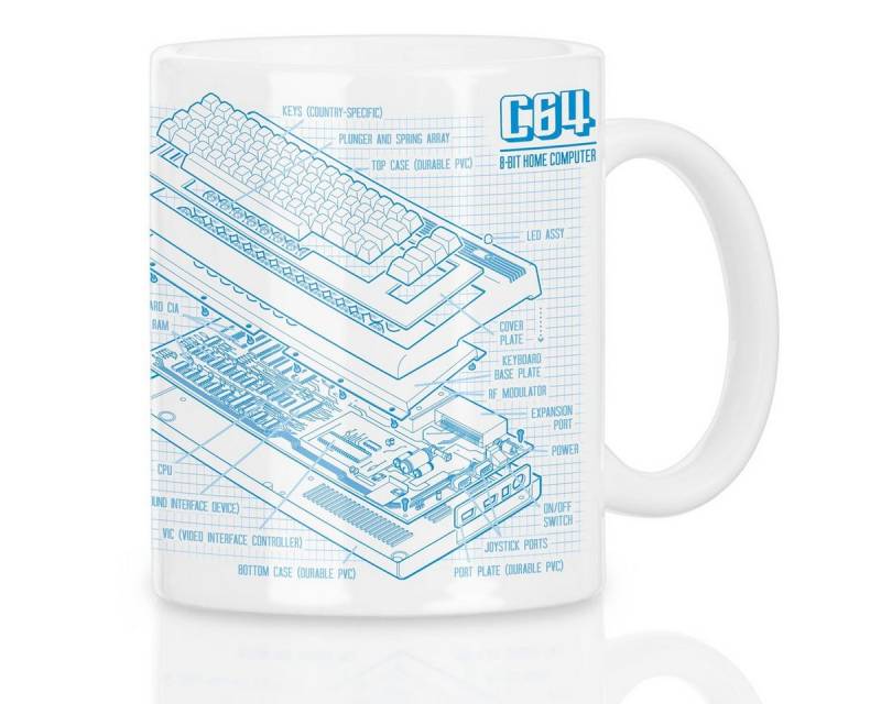 style3 Tasse, Keramik, C64 Kaffee Tasse commodore 64 blaupause classic computer gamer von style3