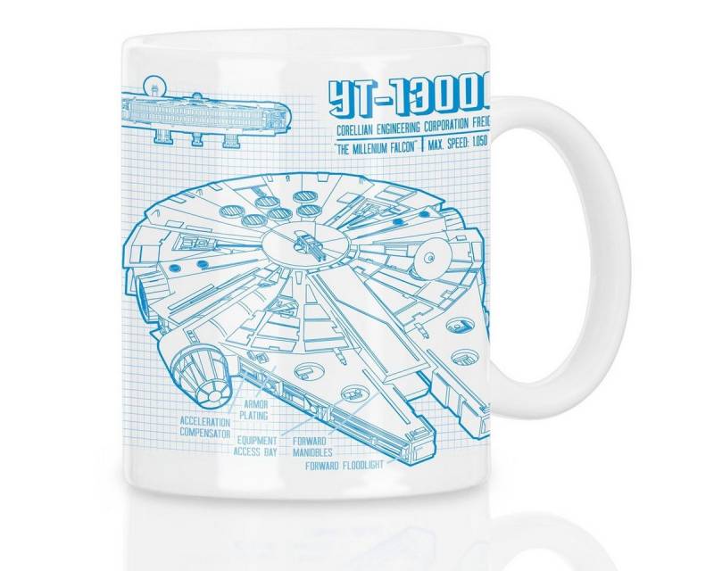 style3 Tasse, Keramik, Millennium Falcon Kaffeebecher Tasse star falke krieg der sterne wars von style3