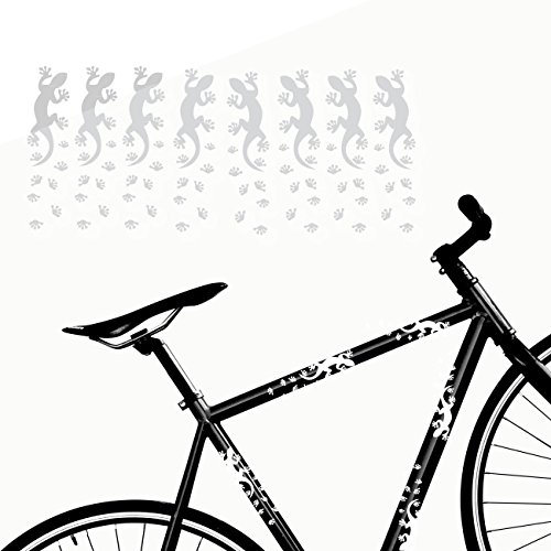style4Bike Fahrrad Aufkleber Geckos mit Fußspuren Rahmen Sticker Tiermotive Fußabdrücke | S4B0070 von style4Bike
