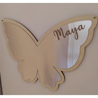 Kinderspiegel Acryl Schmetterling Personalisiert Kinderzimmerdeko von styleandsmileDE