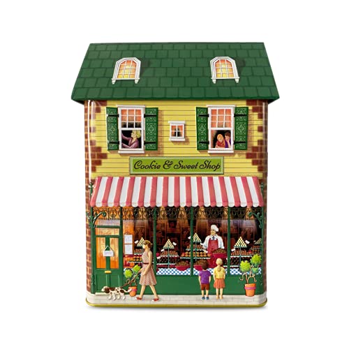 Blechdose in Form eines Stadthauses "Cookie & Sweet" Keksdose Deko Box Dose, ca. 14 x 7.5 x 21 cm Volumen: 1,6 L von stylebox
