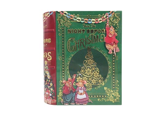 Blechdose in Form eines Weihnachsts-Buches Night Before Christmas Keksdose Deko-Box Retro-Dose sehr groß Aufbewahrung, ca. 24.5 x 21 x 9 cm Volumen: 3 L von stylebox