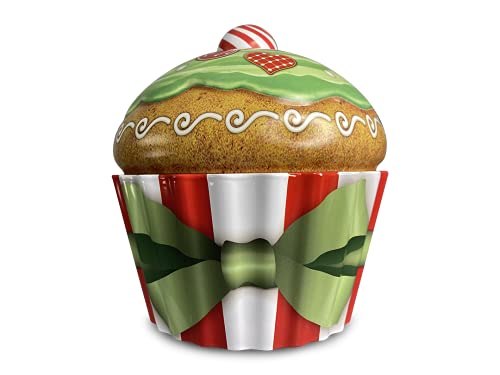 Blechdose in Form eines weihnachtlichen Cupcakes Keksdose Swirl Deko Box Dose 20x18 cm, Volumen 1,5 L von stylebox
