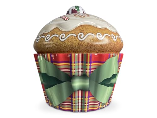 stylebox Blechdose in Form eines weihnachtlichen Cupcakes Pudding Keksdose Deko Box Dose 20x18 cm, Volumen 1,5 L von stylebox