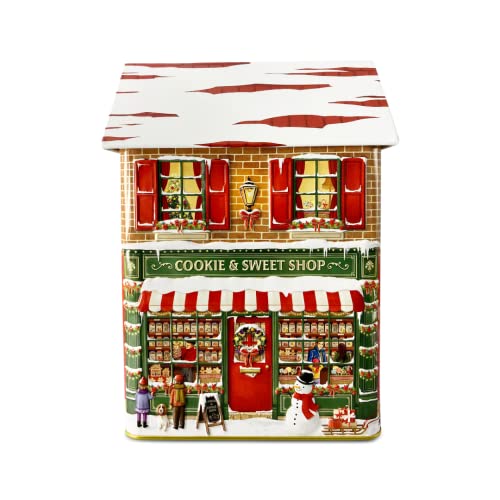 stylebox Blechdose in Form eines Stadthauses 'Winter Cookie & Sweet' Keksdose Deko Box Dose, ca. 14x7.5x21 cm Volumen: 1,6 L von stylebox