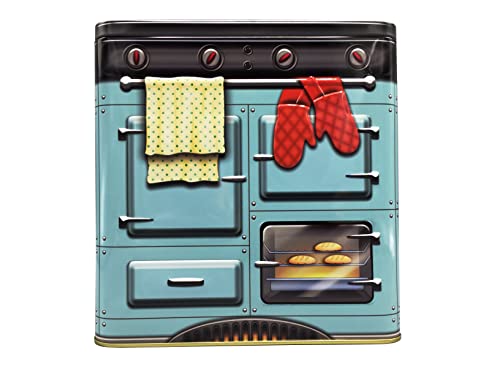 stylebox Blechdose in Retro-Stil Backofen blau, Keksdose, Aufbewahrung, ca. 18x10x22 cm Volumen: 2500 ml von stylebox