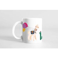 Keramiktasse - Tasse Lama Mit Luftballons Kinderbecher von stypsstudio
