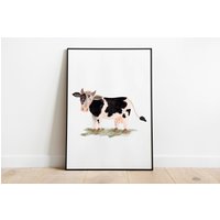 Kinderposter Poster - Bauernhof Kinderzimmer Bild Kuh Tier von stypsstudio
