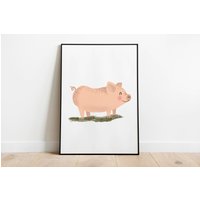 Kinderposter Poster - Bauernhof Kinderzimmer Bild Schwein Tier von stypsstudio