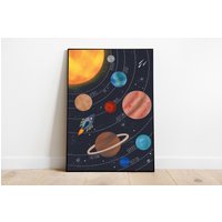 Kinderposter Poster Weltraum - Sonnensystem Planet Kinderzimmer von stypsstudio