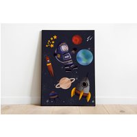 Poster - Weltraum Astronaut Kinderposter Kinderzimmer von stypsstudio