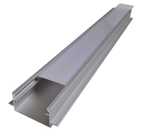 3x 2m Alu Unterputz Nass und Trockenbau Profil Z-3520 inkl. Abdeckung Opal matt Schiene für LED Streifen zum Einbetonieren 6m (Schiene + Abdeckung S) von styriaLUX