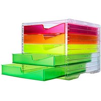 styro Schubladenbox styroswingbox NEONline  neon multi-color 275-8430.2624, DIN C4 mit 5 Schubladen von styro