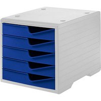styro Schubladenbox styroswingbox  blau 275-8430.351, DIN C4 mit 5 Schubladen von styro