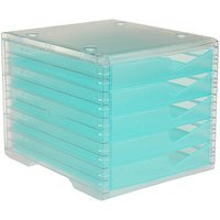 styro Schubladenbox styroswingbox light  aqua 275-8430.25224, DIN C4 mit 5 Schubladen von styro