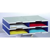 styro Styrodoc Sortierstation DIN C4 4 -Fach grau/blau von styro