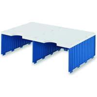 styro Sortierstation Aufbaueinh.Jumbo Duo 2f.blau/G DIN C4 2-Fach  Grau von styro