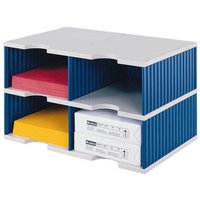 styro Styrodoc Jumbo Grundeinheit Sortierstation DIN C4 4 -Fach grau/blau von styro