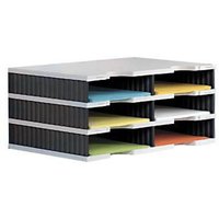 styro Sortierstation Styrodoc grau/schwarz mit 6 Fächer von styro
