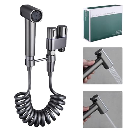 Suaywo Bidet Handbrause Set Upgrade Bidet Handbrause für Toilette mit Edelstahl Duschkopf, 3m Schlauch & Doppeltventil - Badezimmer, Küche, Außen von suaywo
