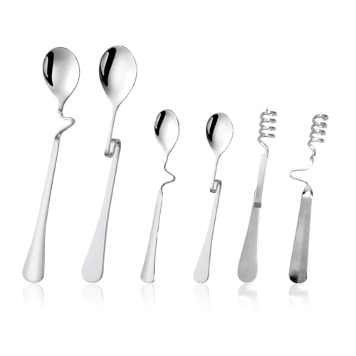 suaywo 6 Stück HoniglöFfel Edelstahl MarmeladenlöFfel irregulär HoniglöFfel Edelstahl Sirup Dipper HäNgender Marmelade LöFfel Honig LöFfel Mit Spiral Geeignet für Marmelade, Joghurt, Honig von suaywo